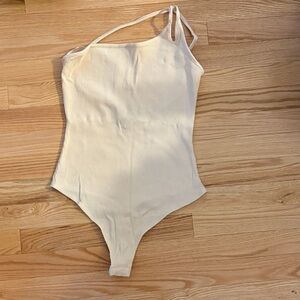 Cream Ribbed  One Piece